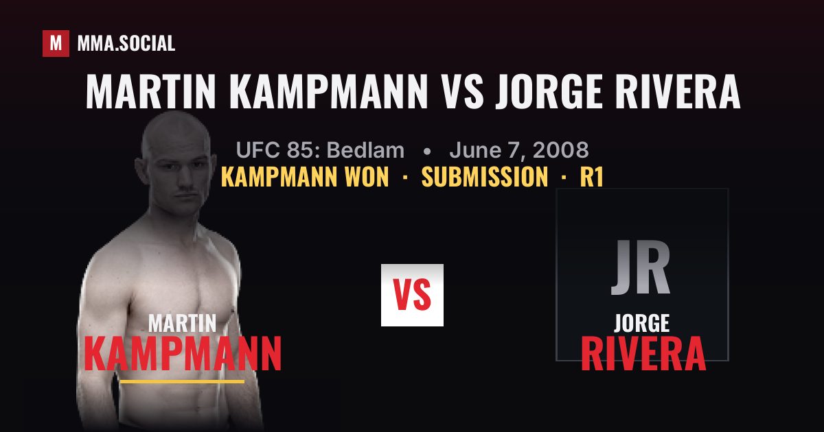 Martin Kampmann vs Jorge Rivera - UFC 85: Bedlam | MMA.SOCIAL