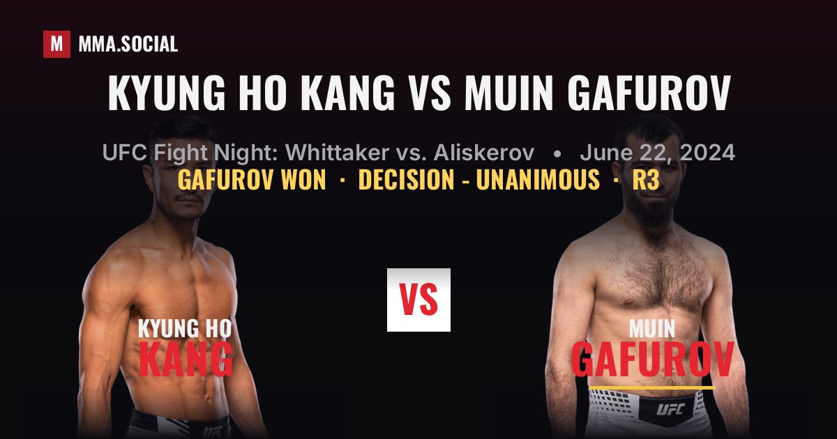 Kyung Ho Kang vs Muin Gafurov - UFC Fight Night | MMA.SOCIAL