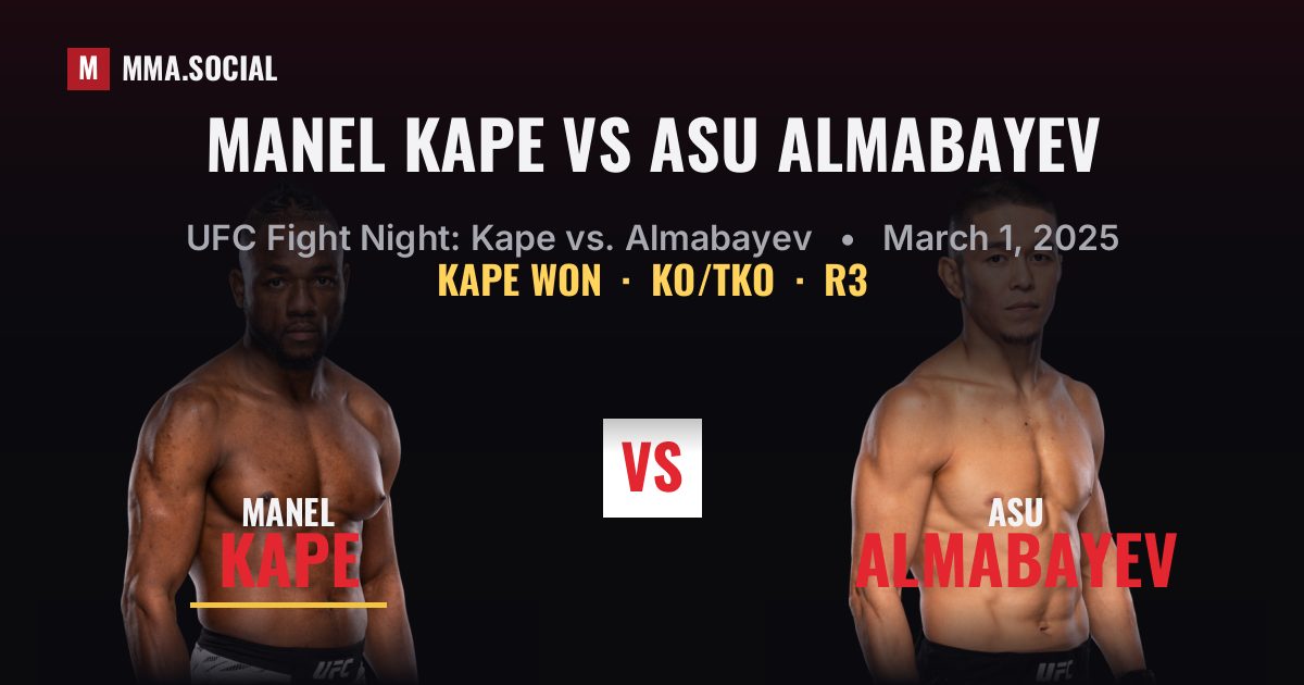 Manel Kape vs Asu Almabayev - UFC Fight Night Result | MMA.SOCIAL