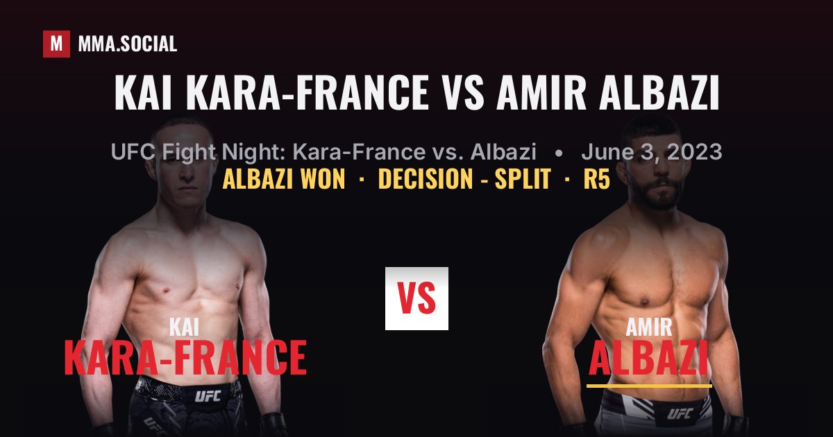 Kai Kara-France vs Amir Albazi - UFC Fight Night | MMA.SOCIAL