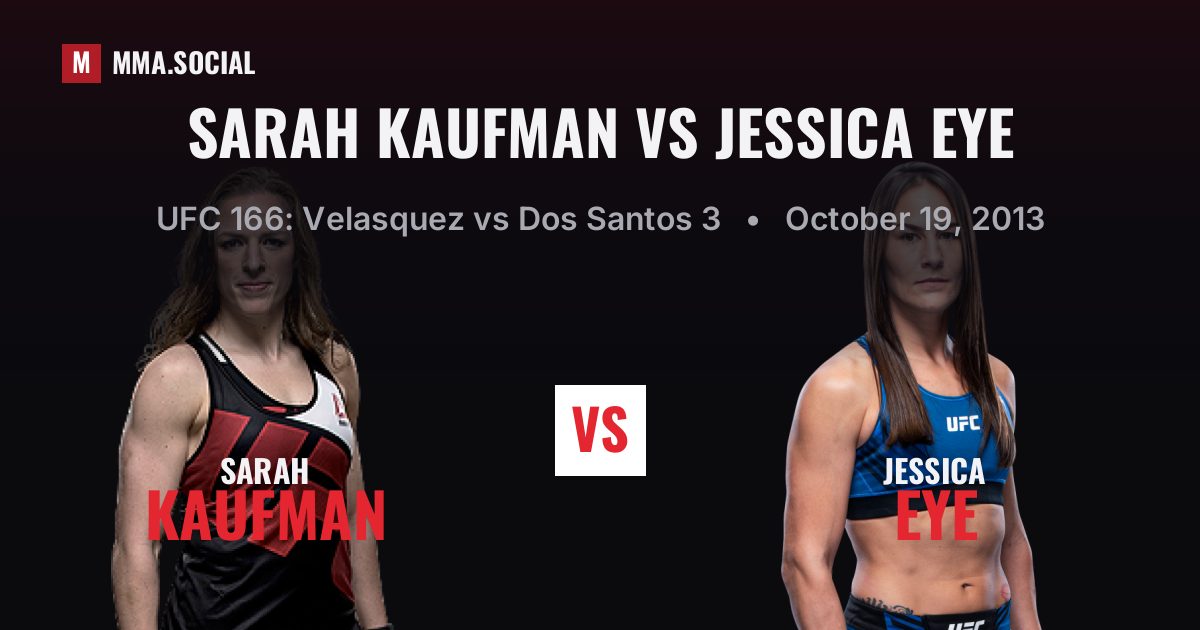 Sarah Kaufman vs Jessica Eye, UFC 166: Velasquez vs Dos Santos 3
