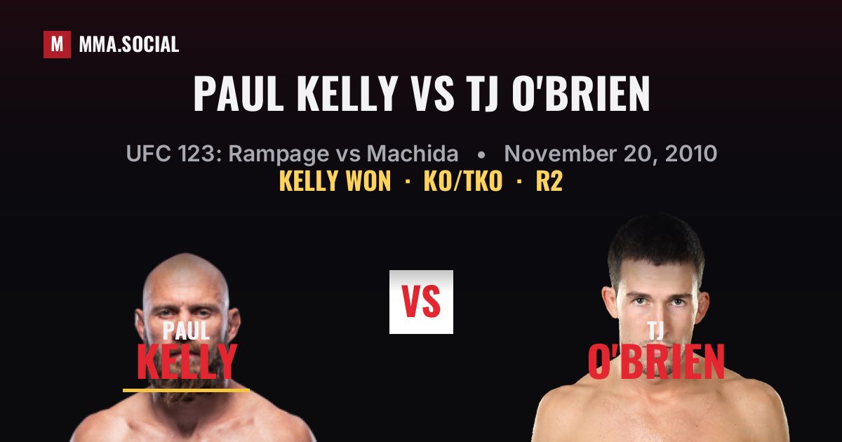 Paul Kelly vs TJ O'Brien - UFC 123 Result | MMA.SOCIAL