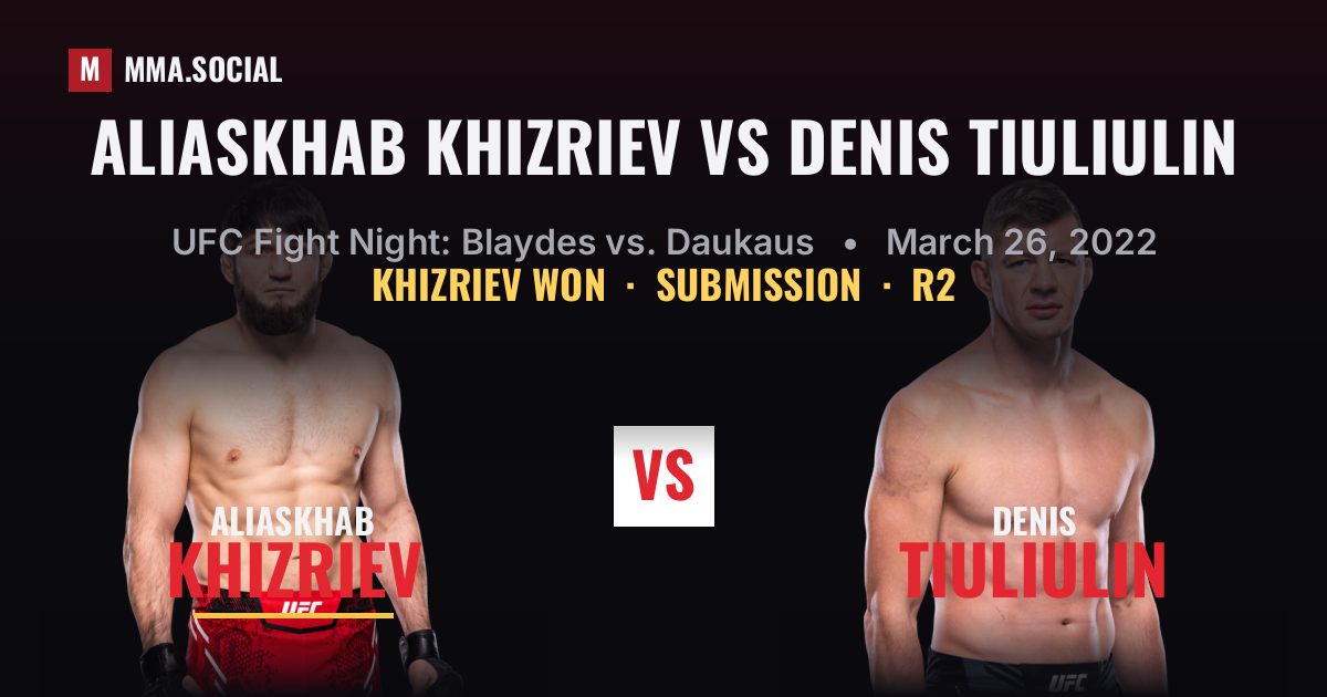 Aliaskhab Khizriev vs Denis Tiuliulin Result | MMA.SOCIAL