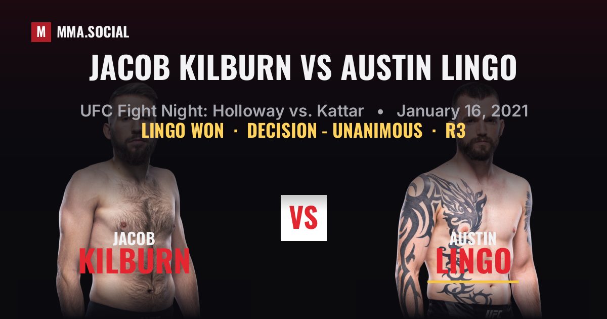 Jacob Kilburn vs Austin Lingo - UFC Fight Night | MMA.SOCIAL
