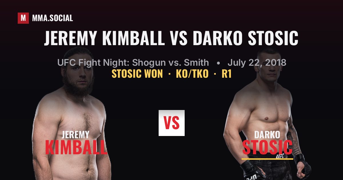 Jeremy Kimball vs Darko Stosic - UFC Fight Night | MMA.SOCIAL