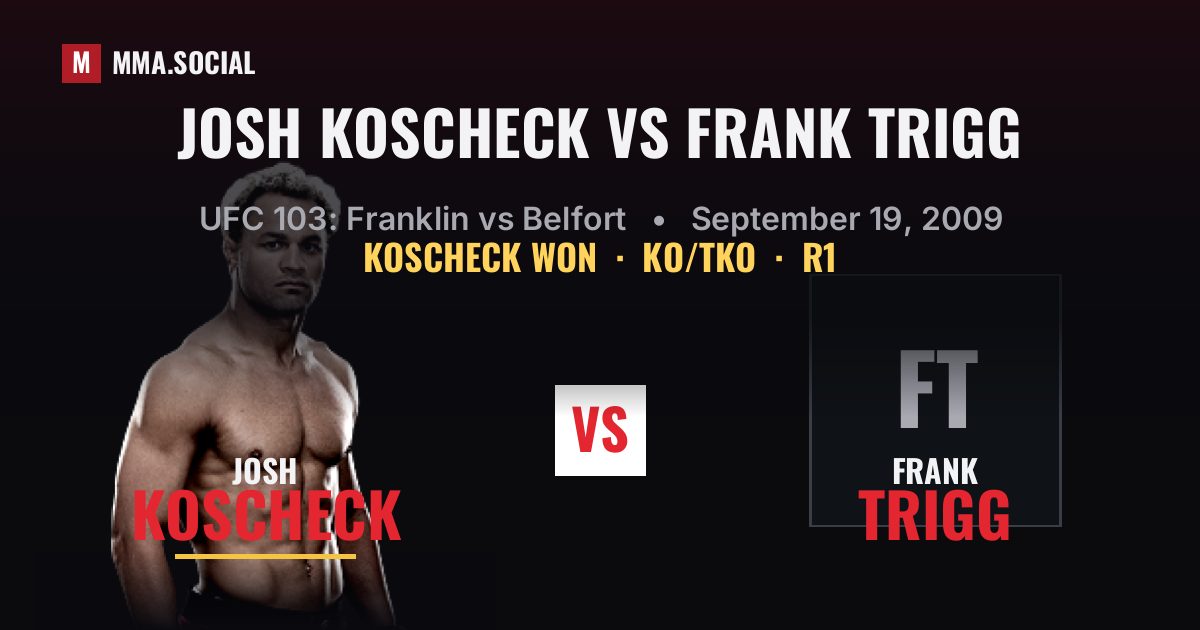 Josh Koscheck vs Frank Trigg - UFC 103 Result | MMA.SOCIAL
