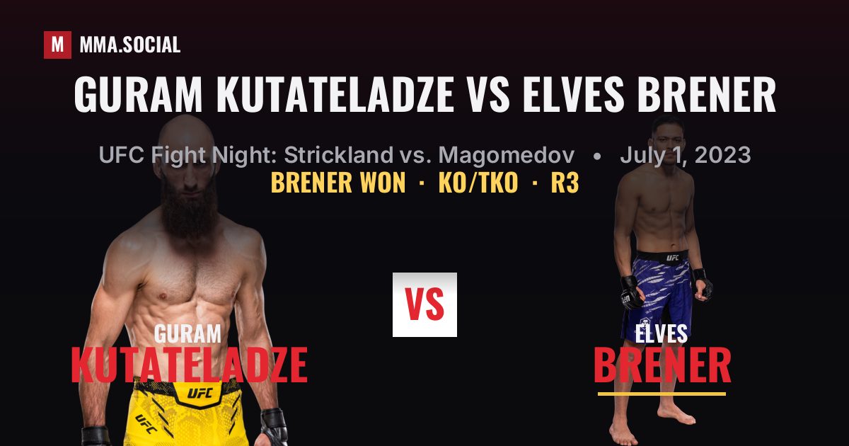 Guram Kutateladze vs Elves Brener result: Elves Brener won by KO/TKO, UFC Fight Night: Strickland vs. Magomedov
