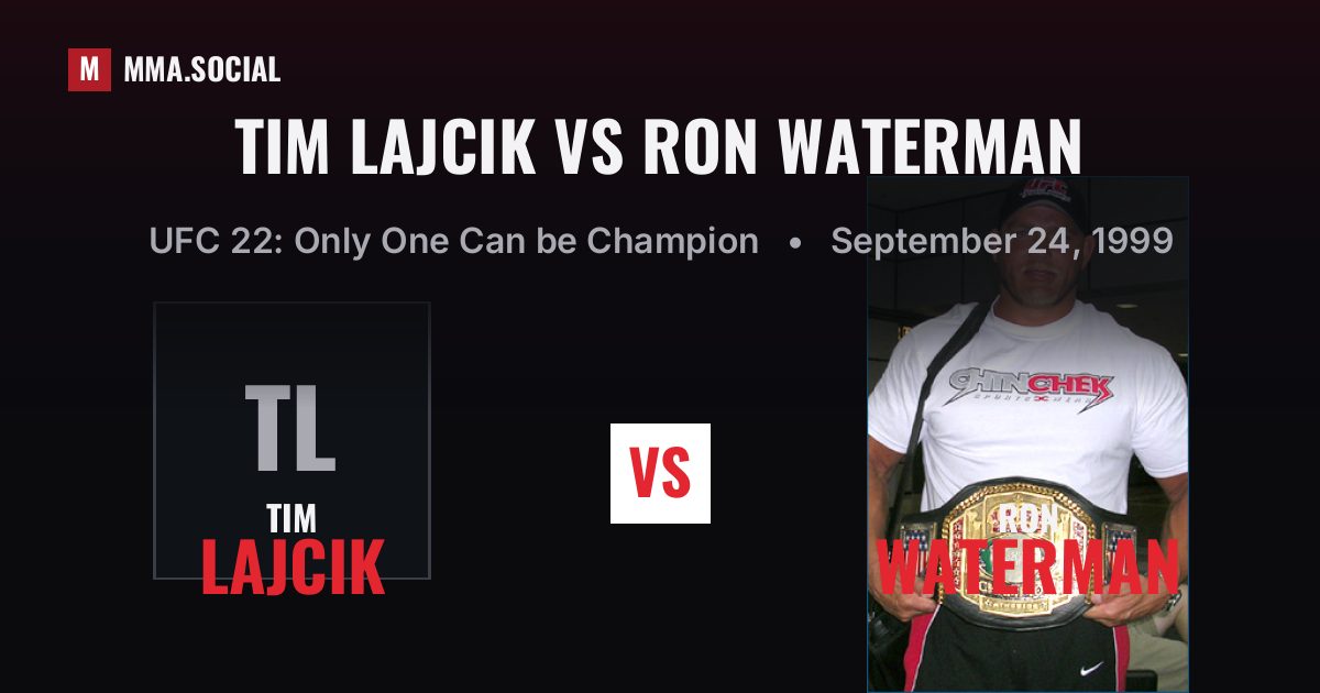 Tim Lajcik vs Ron Waterman, UFC 22: Only One Can be Champion