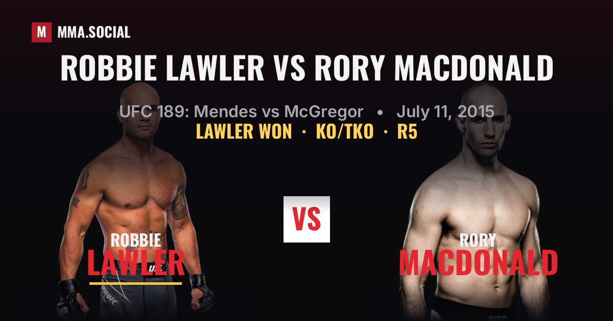 Robbie Lawler vs Rory MacDonald - UFC 189 Result | MMA.SOCIAL