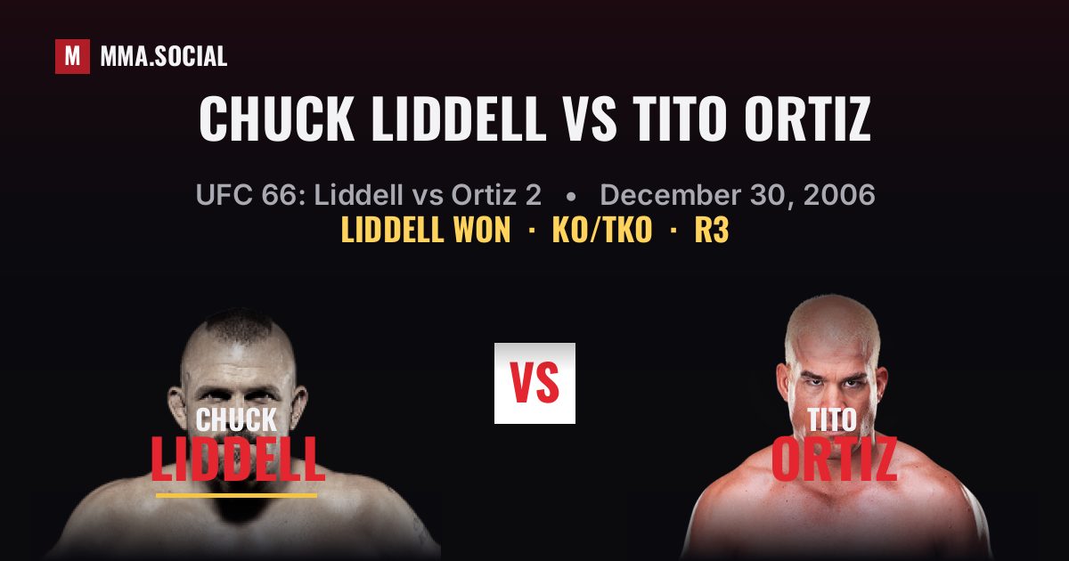 Chuck Liddell vs Tito Ortiz - UFC 66 Result | MMA.SOCIAL