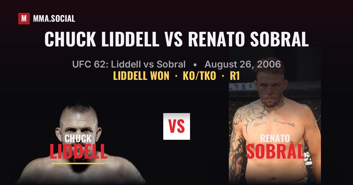 Chuck Liddell vs Renato Sobral - UFC 62 Result | MMA.SOCIAL