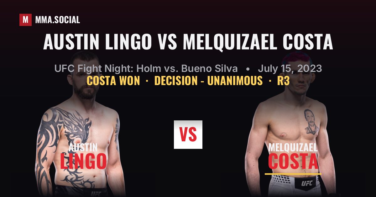 Austin Lingo vs Melquizael Costa - UFC Fight Night | MMA.SOCIAL