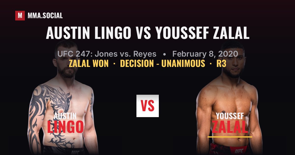 Austin Lingo vs Youssef Zalal - UFC 247 Scorecard | MMA.SOCIAL
