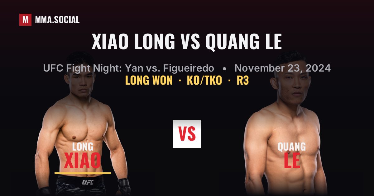 Xiao Long vs Quang Le - UFC Fight Night Result | MMA.SOCIAL
