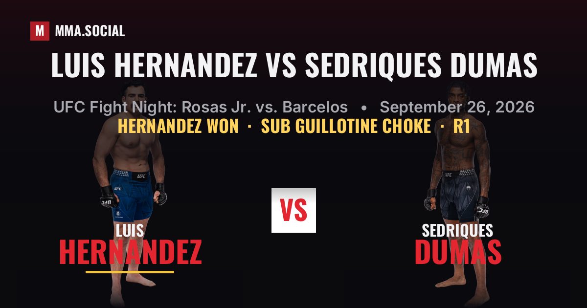 Luis Hernandez vs Sedriques Dumas - UFC Fight Night | MMA.SOCIAL