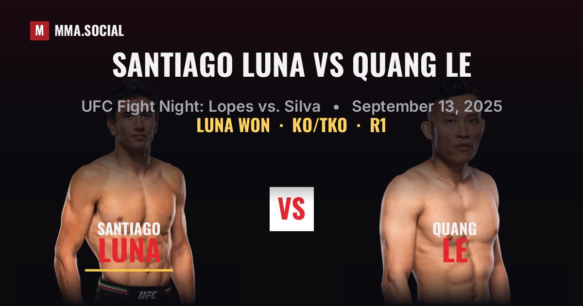 Santiago Luna vs Quang Le - UFC Fight Night Result | MMA.SOCIAL