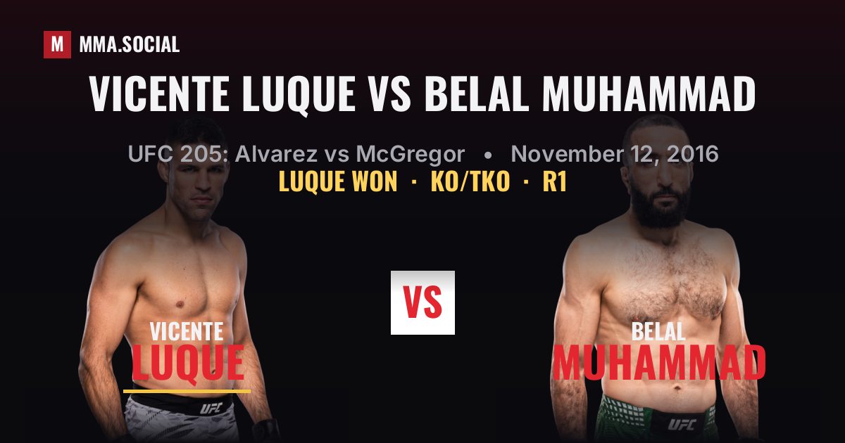 Vicente Luque vs Belal Muhammad - UFC 205 Result | MMA.SOCIAL