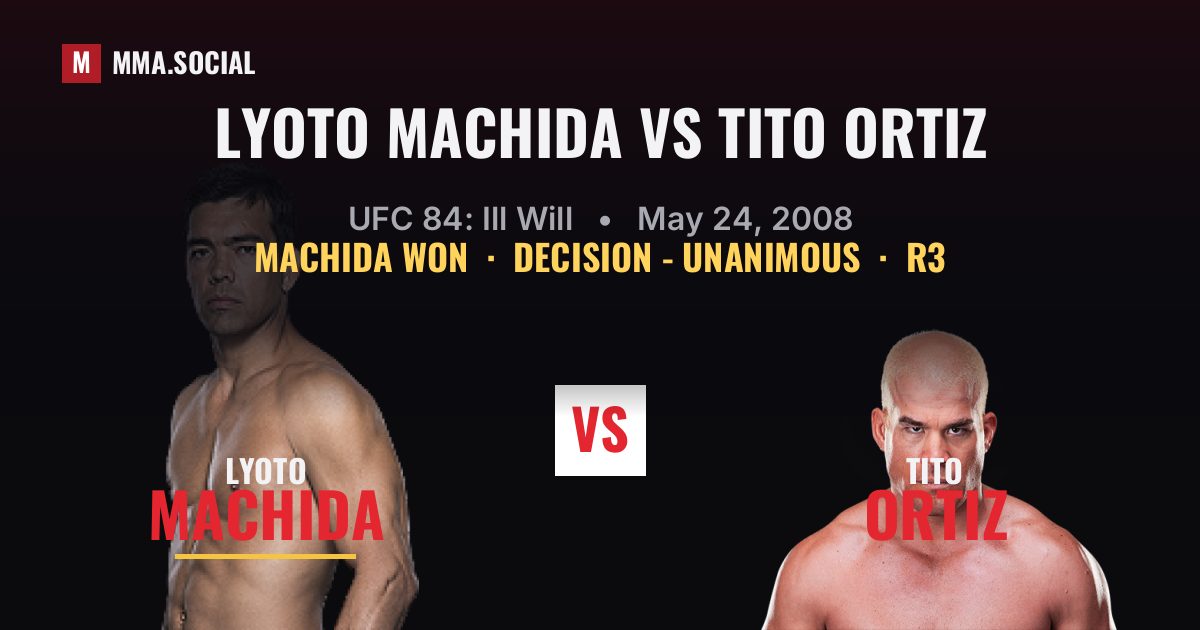 Lyoto Machida vs Tito Ortiz - UFC 84: Ill Will | MMA.SOCIAL