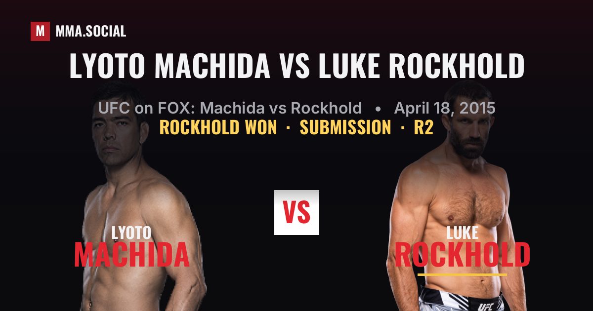 Lyoto Machida vs Luke Rockhold result: Luke Rockhold won by Submission, UFC on FOX: Machida vs Rockhold