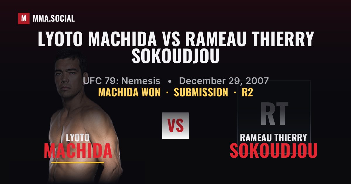 Lyoto Machida vs Rameau Thierry Sokoudjou - UFC 79 | MMA.SOCIAL