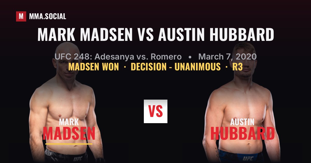 Mark Madsen vs Austin Hubbard - UFC 248 Scorecard | MMA.SOCIAL