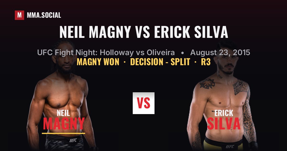 Neil Magny vs Erick Silva - UFC Fight Night | MMA.SOCIAL
