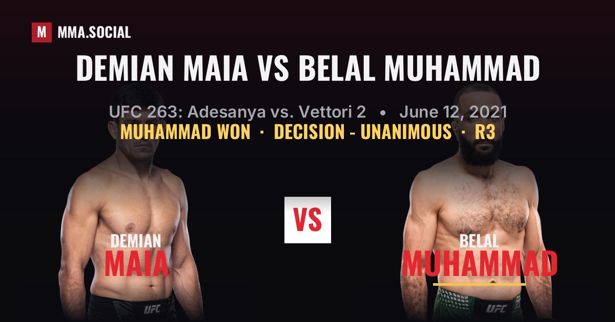 Demian Maia vs Belal Muhammad - UFC 263 Scorecard | MMA.SOCIAL