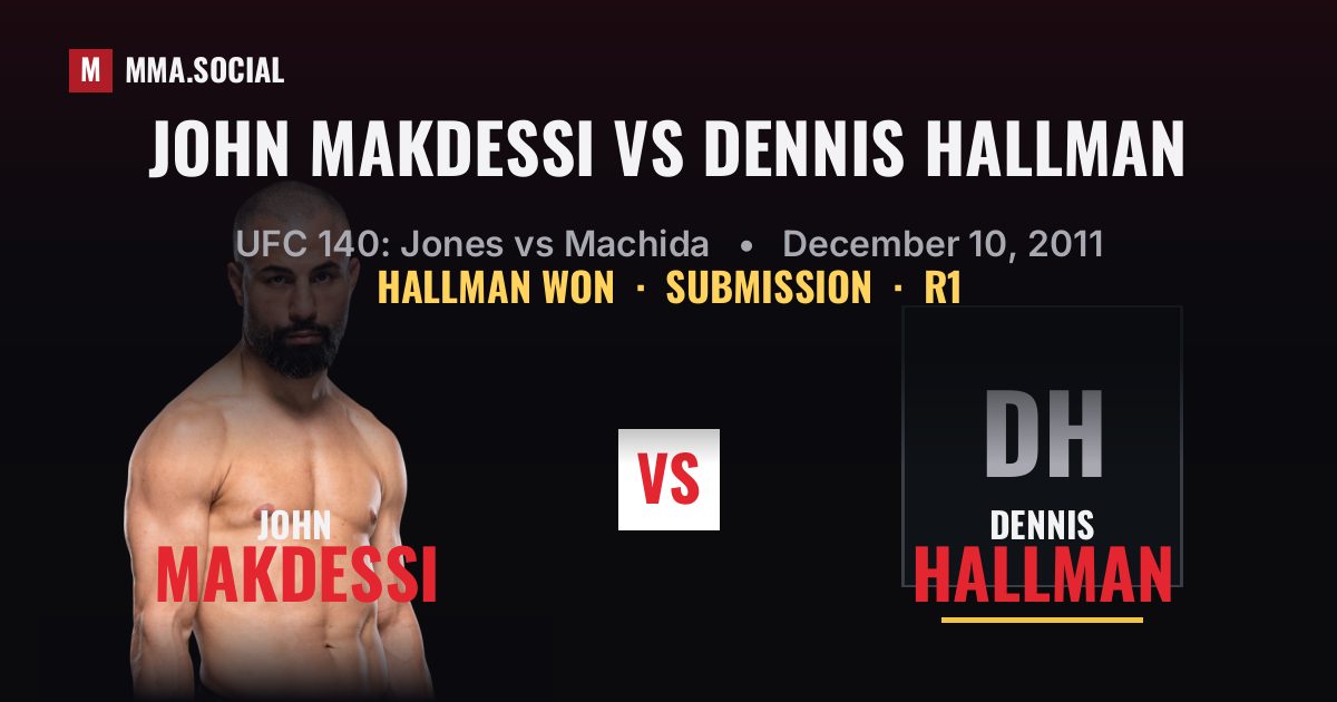 John Makdessi vs Dennis Hallman - UFC 140 Result | MMA.SOCIAL