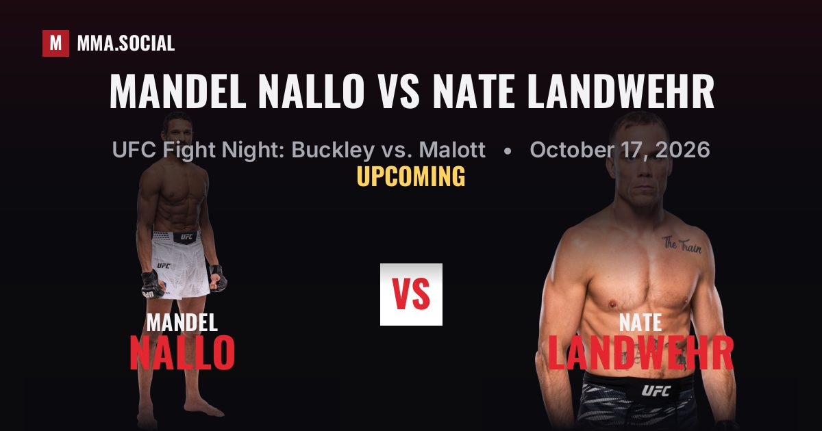 Mandel Nallo vs Nate Landwehr - UFC Fight Night | MMA.SOCIAL