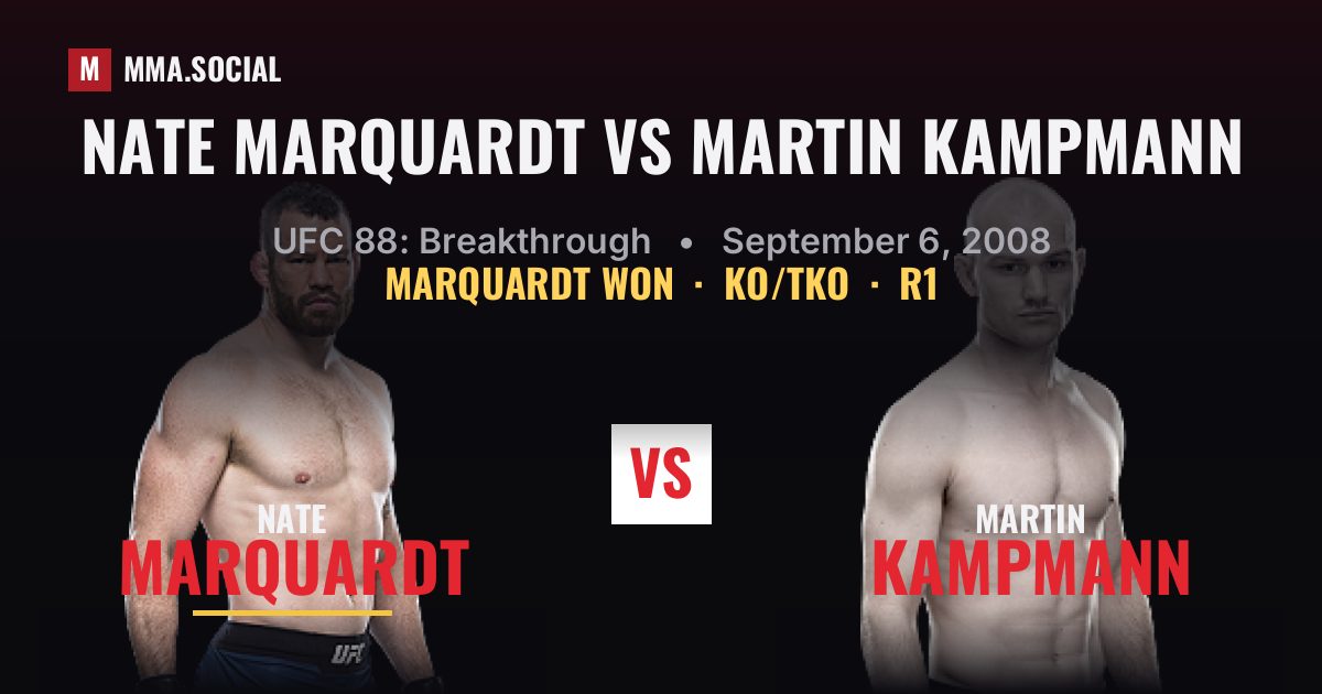 Nate Marquardt vs Martin Kampmann - UFC 88 Result | MMA.SOCIAL