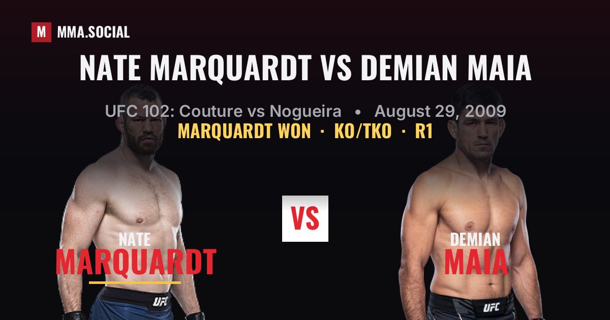 Nate Marquardt vs Demian Maia - UFC 102 Result | MMA.SOCIAL