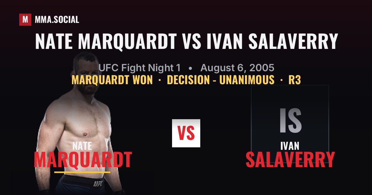 Nate Marquardt vs Ivan Salaverry - UFC Fight Night 1 | MMA.SOCIAL
