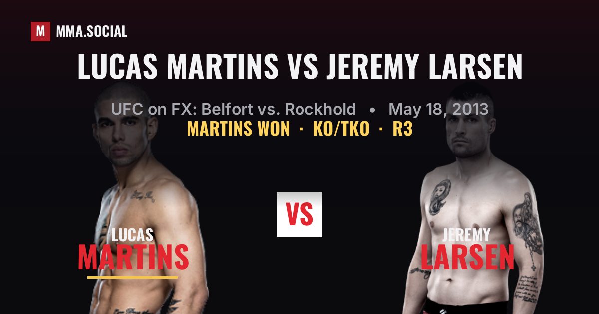 Lucas Martins vs Jeremy Larsen - UFC on FX Result | MMA.SOCIAL