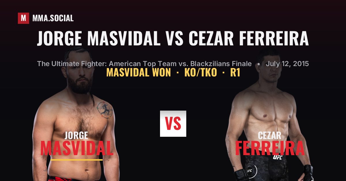 Jorge Masvidal vs Cezar Ferreira Result | MMA.SOCIAL