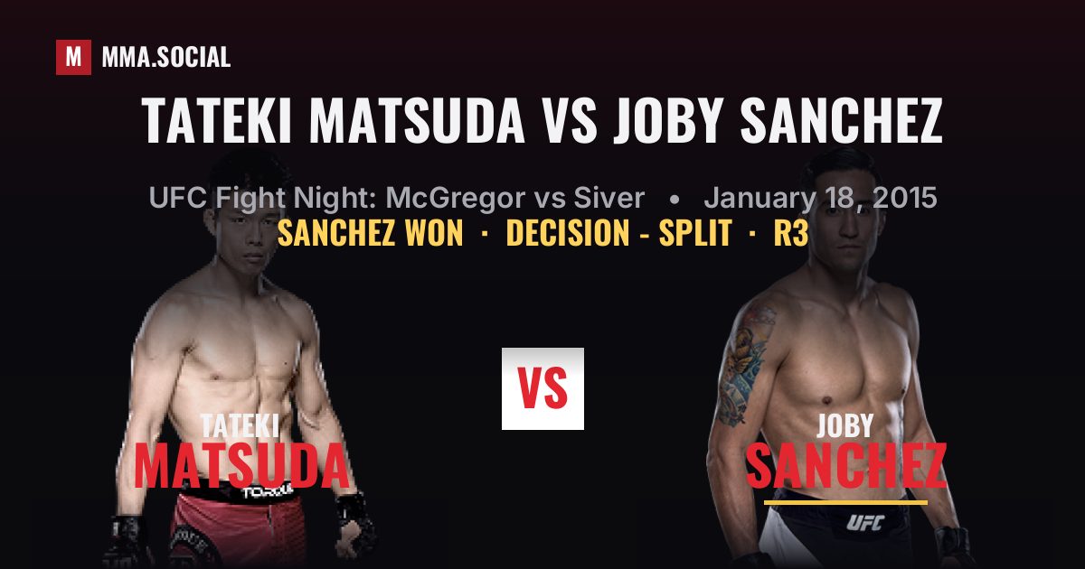 Tateki Matsuda vs Joby Sanchez - UFC Fight Night | MMA.SOCIAL