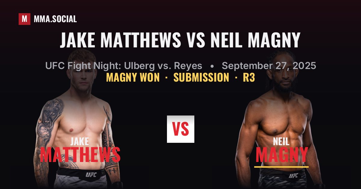 Jake Matthews vs Neil Magny - UFC Fight Night Result | MMA.SOCIAL