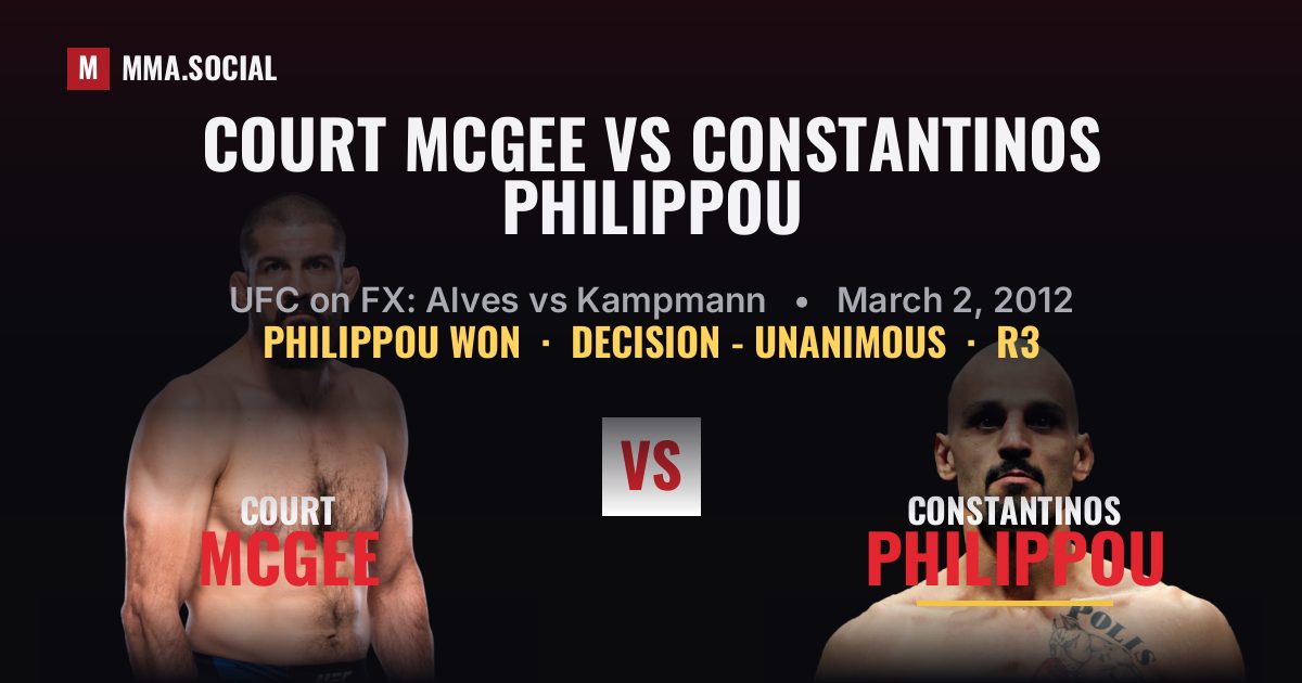 Court McGee vs Constantinos Philippou - UFC on FX | MMA.SOCIAL