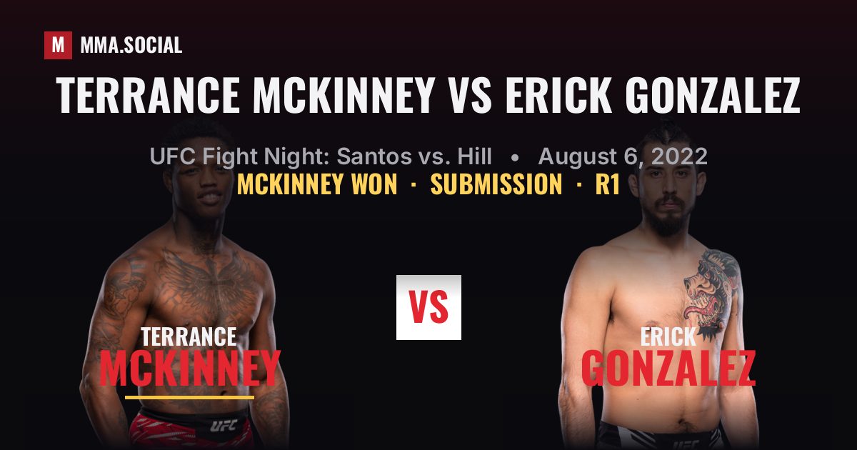 Terrance McKinney vs Erick Gonzalez Result | MMA.SOCIAL