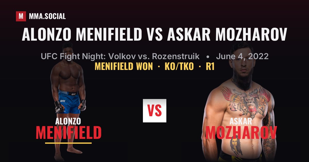 Alonzo Menifield vs Askar Mozharov - UFC Fight Night | MMA.SOCIAL