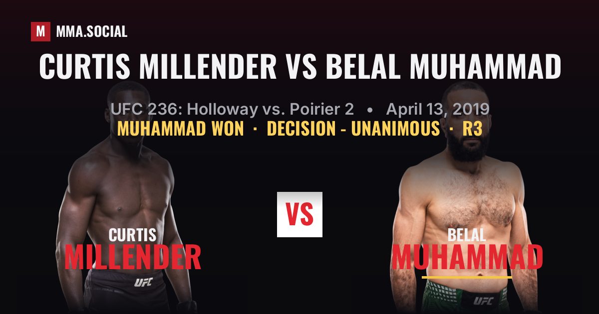 Curtis Millender vs Belal Muhammad - UFC 236 | MMA.SOCIAL