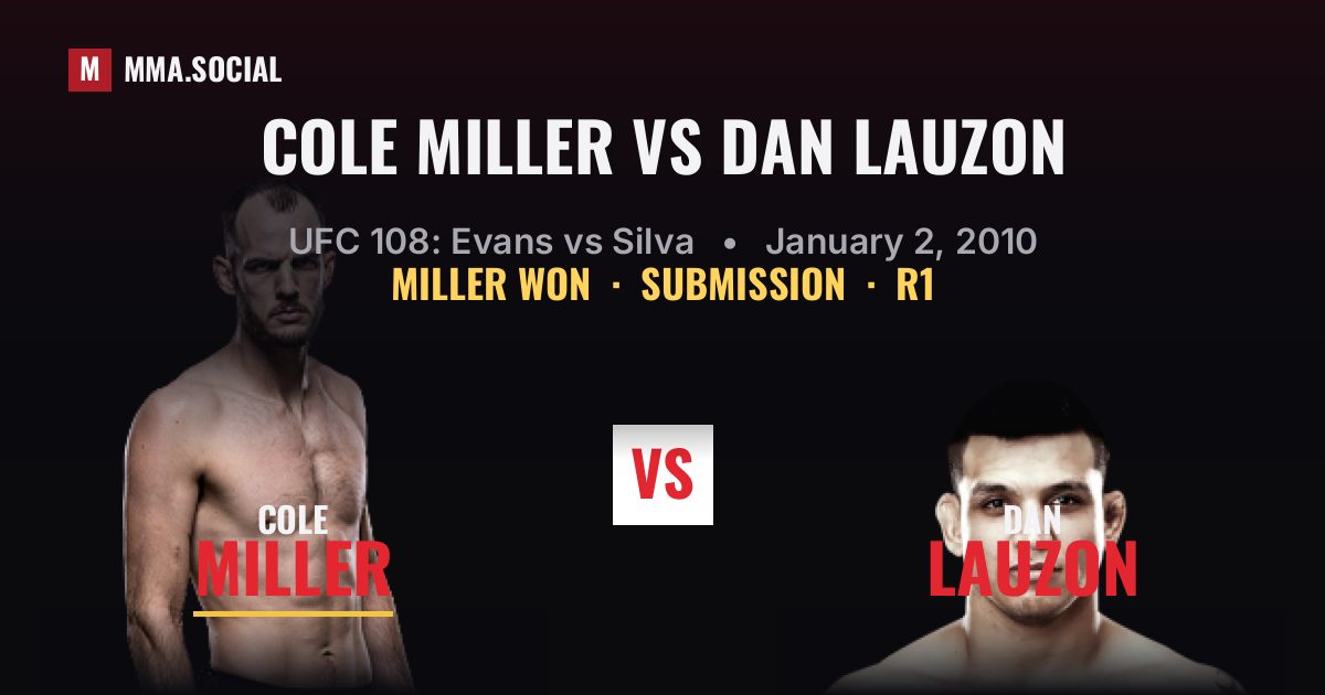 Cole Miller vs Dan Lauzon - UFC 108: Evans vs Silva | MMA.SOCIAL