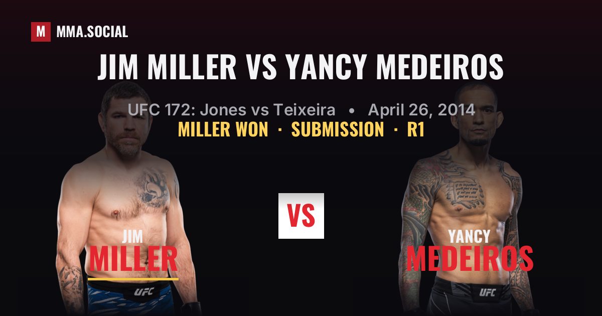 Jim Miller vs Yancy Medeiros - UFC 172 Result | MMA.SOCIAL
