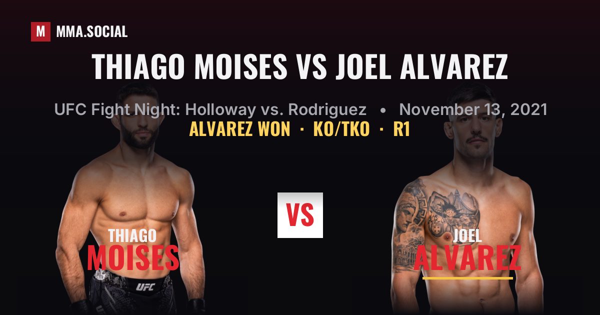 Thiago Moises vs Joel Alvarez - UFC Fight Night | MMA.SOCIAL