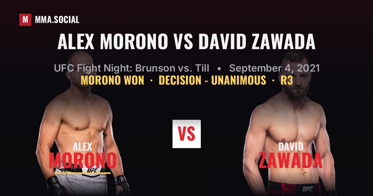 Alex Morono vs David Zawada - UFC Fight Night | MMA.SOCIAL