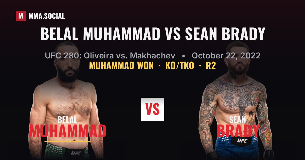 Belal Muhammad vs Sean Brady - UFC 280 Result | MMA.SOCIAL
