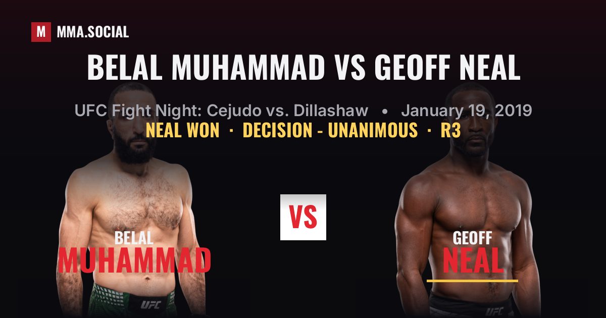 Belal Muhammad vs Geoff Neal - UFC Fight Night | MMA.SOCIAL