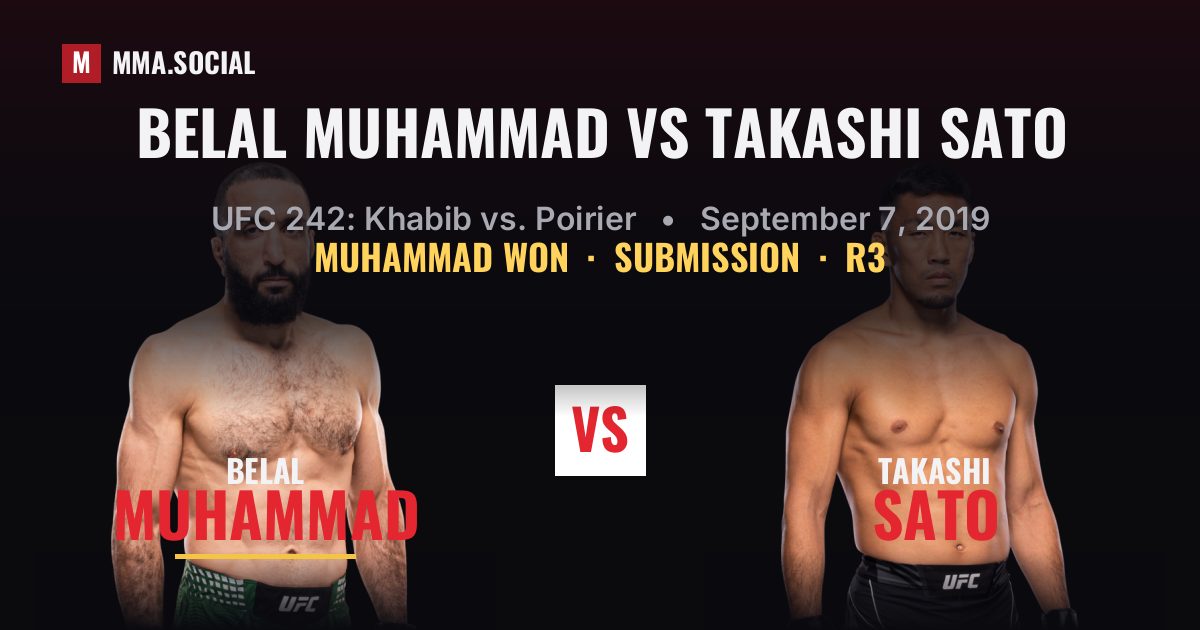 Belal Muhammad vs Takashi Sato - UFC 242 Result | MMA.SOCIAL
