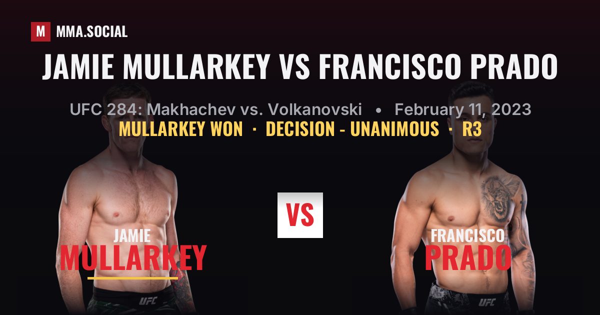 Jamie Mullarkey vs Francisco Prado - UFC 284 | MMA.SOCIAL