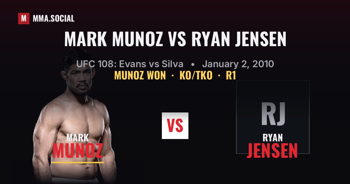 Mark Munoz vs Ryan Jensen - UFC 108: Evans vs Silva | MMA.SOCIAL