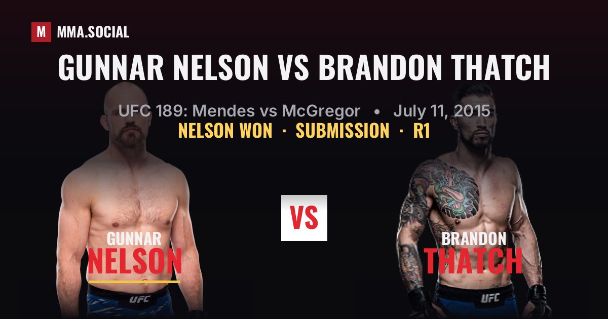 Gunnar Nelson vs Brandon Thatch - UFC 189 Result | MMA.SOCIAL